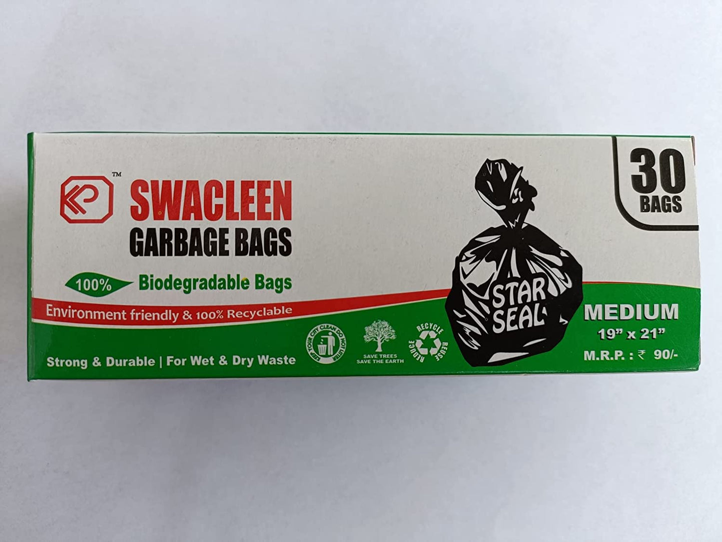 Swacleen garbage bags [19" * 21" ] Medium 30bags